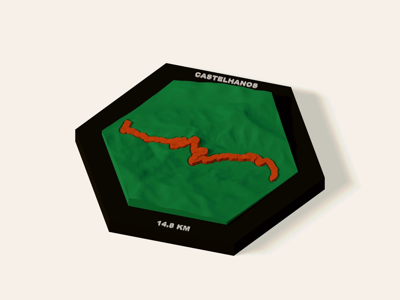 Castelhanos · Ilhabela — peça completa em perspectiva, Verde, exemplo em 12 cm